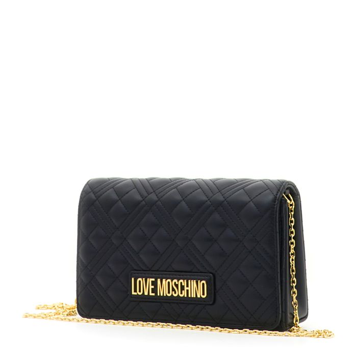 Love Moschino Borsa Quilted In PU – Nero Con Finiture Oro