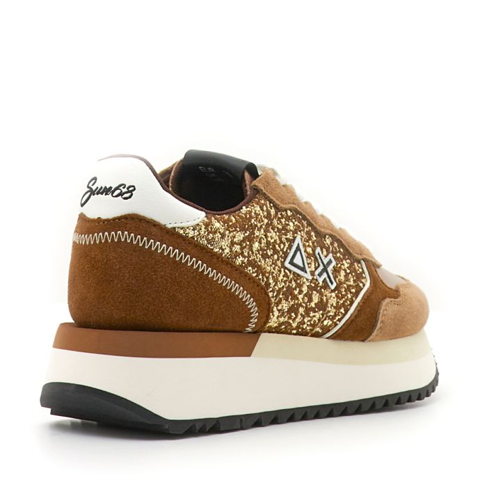 SUN68 Scarpe Sneaker Girl's Ally Glitter Textile Baby Suede/ecosuede Oro Z25SU23 Z44404B 25