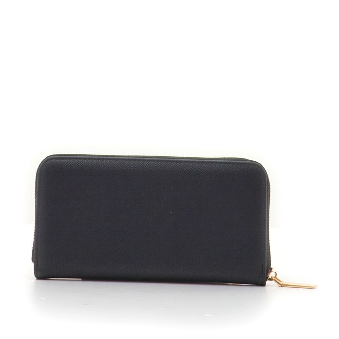 Portafoglio Da Polso Steve Madden – Zip Around, Logo Checker Nero, In Ecopelle