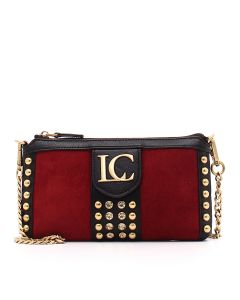 CANDICE DOUBLE WALLET SUEDE + LEATHER RED