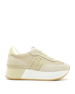 DREAMY 02 SNEAKER COW SUEDE MESH SAND/LT GOLD