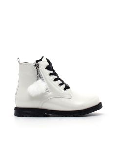 COMBAT BOOT LACE AND ZIP WITH POM-POMS WOLLAS